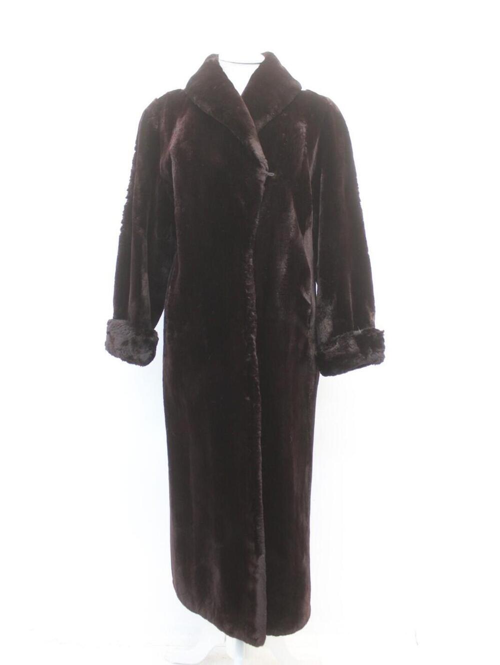 EXCELLENT BLACK CHERRY COLOR SHEARED BEAVER FUR COAT JACKET WOMEN WOMAN SIZE 4-6
